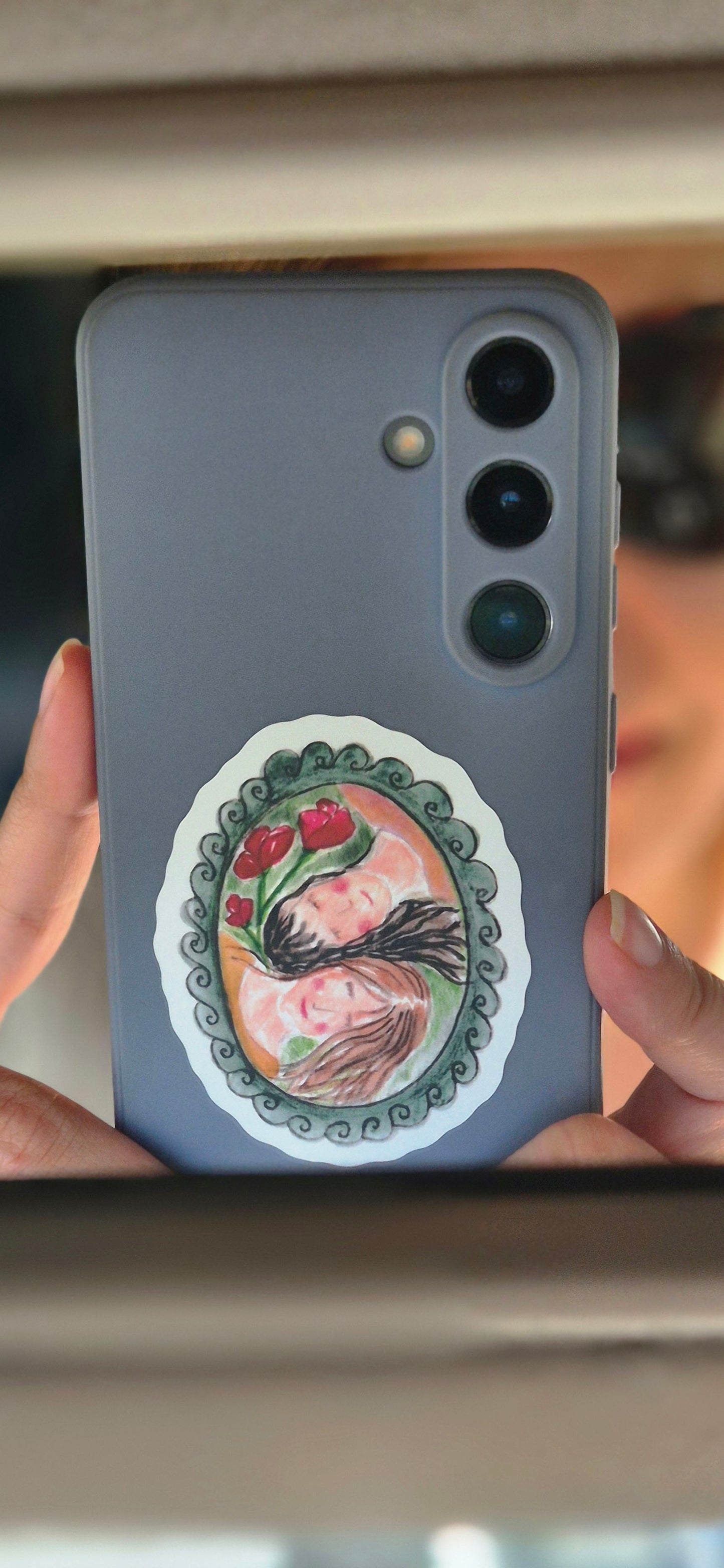 Two Girls Sticker, Hand-drawn Illustration